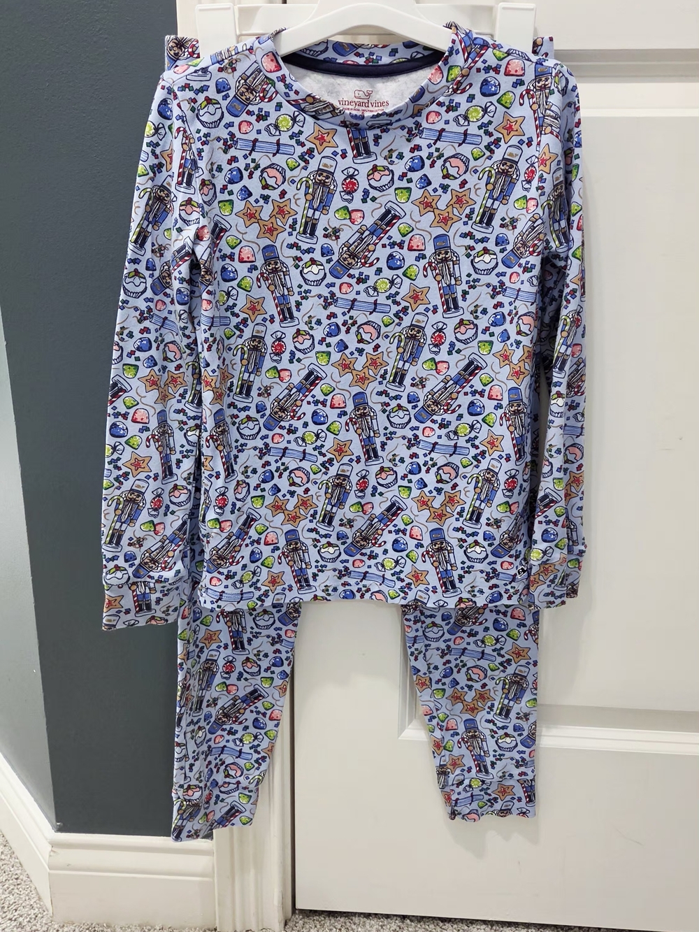 Vineyard Vines Kids Blue Nutcracker Print Pajama Set